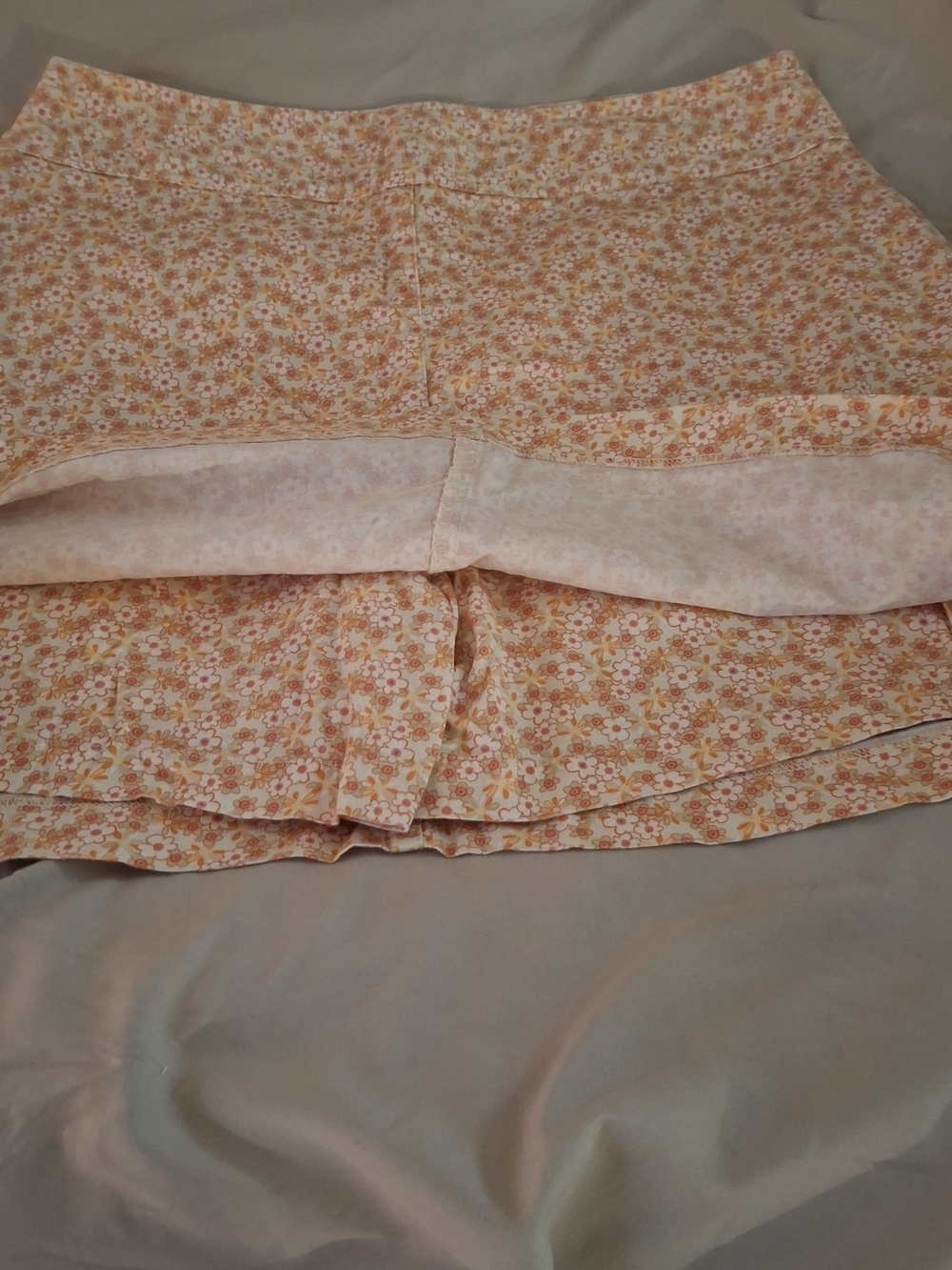 St. John's Bay Women's Mini Skort with Orange & Pink Floral Print - Picture 9 of 9